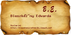 Bleszkány Edvarda névjegykártya
